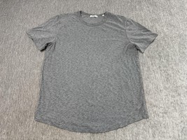 Buck Mason Shirt Mens XL Heather Gray Curved Hem Crewneck Cotton Blend Tee - $24.74