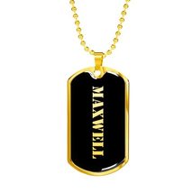 Maxwell v2 - 18k Gold Finished Luxury Dog Tag Necklace Personalized Name - £47.15 GBP