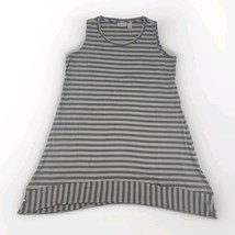 Logo Layers A272858848625 Striped Tank Dress Gray Sage Willow Sz S - $19.79