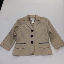 Studio I Petite Women's Tan/Beige 3-Button Blazer Jacket Size 4P image 14