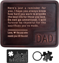 Unique Birthday Gifts for Dad from Daughter Son, Gifts for Dad Wood Valet Tray a - £33.85 GBP