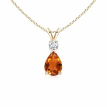 Authenticity Guarantee

Citrine Teardrop Pendant with Diamond in 14K Yellow Gold - $557.10