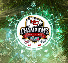 Kansas City Chiefs Super Bowl 57 score Snowflake Holiday Christmas Tree Ornament - £12.78 GBP
