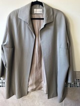 Vintage Linda Richards Taupe Gray 100% Wool Blazer SZ 18 Made in USA - £48.72 GBP