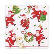 Caspari Dancing Santas Paper Luncheon Napkins - Four Packs of 20 - £9.10 GBP+