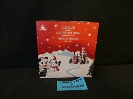 ShopDisney Walt&#39;s Holiday Lodge Mickey and Friends Christmas Salad Plate... - $80.49