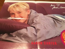 Aaron Carter Jessica Simpson teen magazine poster clipping Tiger Beat 90&#39;s couch - £3.99 GBP