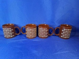 Set of 4 Kahlua Coffee Liquor Brown Logo Signature Coffee Cups Mugs - £21.71 GBP