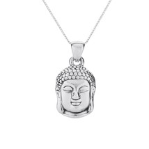 Buddha Pendant 925 Sterling Silver Necklace - £22.53 GBP