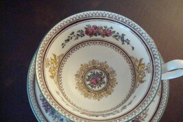 Wedgwood cup and saucer, flowers and griffons[a*5-b2] - $46.52