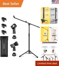 Professional Metal Tripod Mic Stand with Boom Arm - Ideal for Events &amp; R... - $763.61 MXN