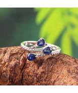 Natural Blue Sapphire Ring Engagement Fashion Ring Handmade 925 Sterling... - £59.77 GBP