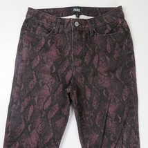 Paige Hoxton Ankle Black Fig Burgundy Python Skinny Jeans Size 27 X 28 - £20.33 GBP