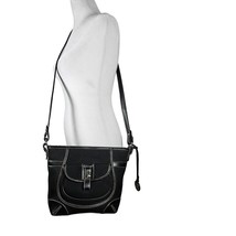 Eitenne Aigner Women&#39;s Canvas Crossbody Shoulder Bag Purse Black with Bl... - $17.58