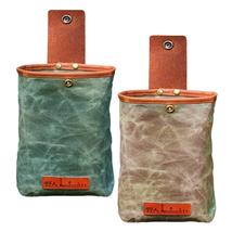 Portable Foraging Pouch Waist Bag Waxed Canvas   Camping Collapsible Pack  for   - £26.45 GBP