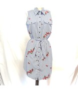 Millennium Striped Sleeveless Shirt dress Womens Sz M Nautical Floral - £19.69 GBP