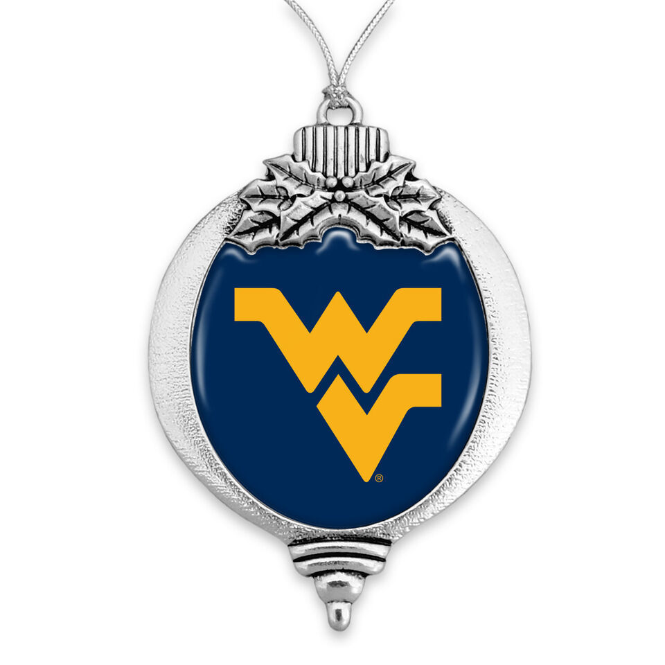 57471 From the Heart West Virginia Bulb Shaped Flat Team Logo Ornament