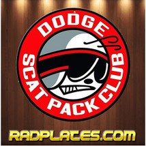 Vintage style Round Man Cave Dodge Scat Pack Club Aluminum Sign 12&quot; - £18.66 GBP