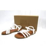 Steve Madden Georjia Girls White w Brown Sandals, Little Kid Sz 13 Flat ... - £23.46 GBP
