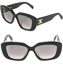 Celine Triomphe Paris Black Gold Logo Sunglasses CL40216U 01F Women Authentic - $445.50