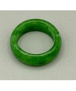Chunky Green Stone Band Ring Sz 12.5 – Jade Look – Dyed Quartz or Serpen... - $24.99