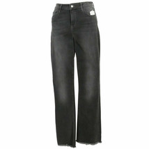 FREE PEOPLE Black High Rise Crop Straight Stretch Jeans 29 - £37.84 GBP