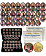 ALL 46 United States PRESIDENTS Full Coin Set 24K Gold Plated DC Quarter... - $140.20