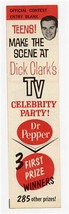 Dick Clark&#39;s TV Celebrity Party 1963 Official Contest Entry Form Dr Pepper  - £37.98 GBP