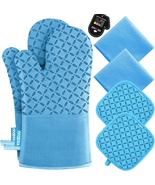 Oven Mitts and Pot Holders 6Pcs Set, Kitchen Oven Glove High Heat Resist... - $28.73