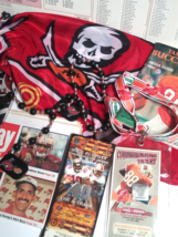 Tampa Bay Buccaneers Vintage Lot w/ Tickets, Flag, Autograph, Media Guid... - $29.99