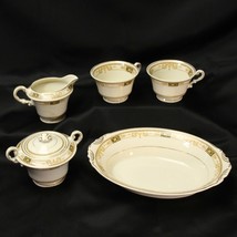 Old Ivory Syracuse China Lot of 5 Serving Bowl Cream Pitcher Cups Sugar - £25.84 GBP