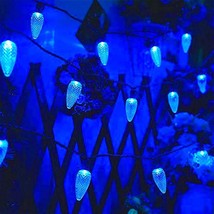 Outdoor C9 Holiday String Lights Strawberry Blue Christmas Lights Commercial Gra - £33.81 GBP