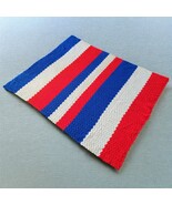 American Flag Hand Made Afghan Crochet Blanket Throw Patriotic VTG USA 6... - €37,71 EUR