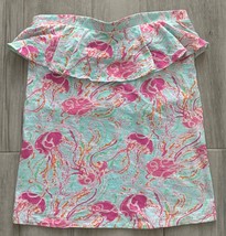 Lilly Pulitzer Women&#39;s Multicolor Strapless Ruffle Off Shoulder Tank Top... - $19.98