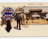 Pacific Mail Steamship Co SS Siberia Postcard Women at Rail Temple Gate ... - £14.01 GBP
