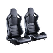 2 Set Racing Seat Adjustable Racing Chair with PVC Leather & Q235B Slider - $12,739.84 MXN
