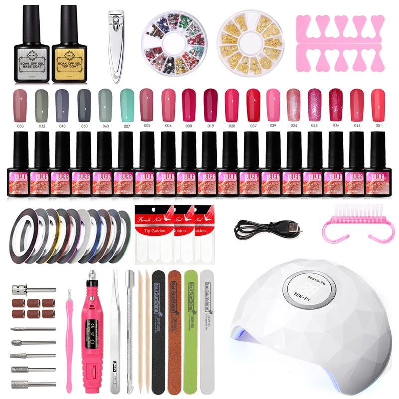 1Set Gel Nail Polish Kit Nails Accessories With Uv Led Lamp Extended Glu... - £29.73 GBP+