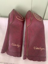 Vintage Pair Of Walter Hogen Golf Club Head Covers 1970s Burgundy &amp; Gold - £11.59 GBP