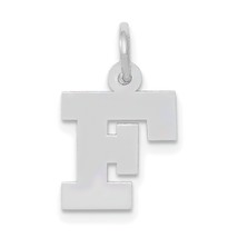 14K White Gold Small Block Intial Letter F Charm Jewerly 18mm x 10mm - £39.99 GBP
