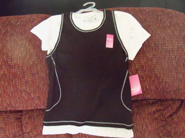 Danskin Black/ White Star Shirt 2pc Size 7/8 Girl&#39;s NEW - $15.54