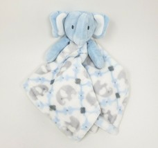 BLANKETS &amp; BEYOND BABY ELEPHANT SECURITY BLANKET BLUE STUFFED ANIMAL PLU... - £44.80 GBP