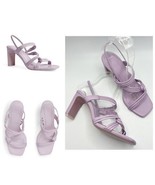 SANDRO Leather Slingback Sandals 70 Faye Size 37 EU in Purple Lavender - £101.63 GBP