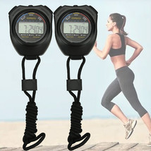 2 Pack Digital Handheld Sports Stopwatch Stop Watch Timer Alarm Counter - £18.86 GBP