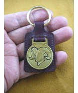 (MD50-C) RAM BIG HORN bighorn Sheep head BRONZE Medallion LEATHER KEY RING - $32.20 CAD