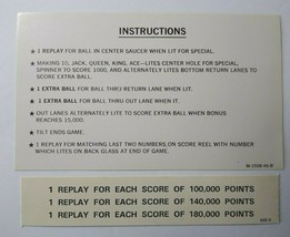 Hi Deal Pinball Machine Score Card Instructions 1975 NOS Original Replay - $27.08