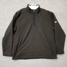 Orvis Men&#39;s XXL 1/4 Zip Sherpa Lined Pullover Jacket Brown Long Sleeve Outdoor - £23.26 GBP