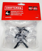 Craftsman Lightweight Clear 4-Pack Polycarbonate Safety Glasses Eye Prot... - $9.00