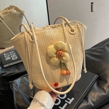 W tote bag versatile large capacity woven floral handbags ladies underarm shoulder bags thumb200