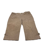 Christopher &amp; Banks Capri Pants Women&#39;s 14 Brown Cotton Stretch Zip Fly ... - $21.28