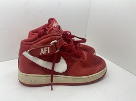 Nike Air Force 1 Mid Top Sneakers Shoes 7 Y Red 314195-604 - £17.80 GBP